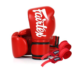 Боксерські рукавиці Fairtex BGV14 Red 10 унцій (бинти в комплекті)