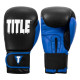 Боксерські рукавиці TITLE Boxing Dynamic Strike Black/Blue 12 oz (бинти 4м. у комплекті)