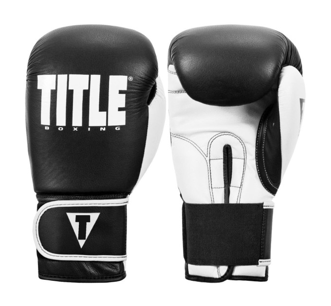 Боксерські рукавиці TITLE Boxing Dynamic Strike Black/White 14 oz (бинти 4м. в комплекті)
