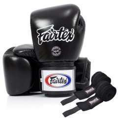 Боксерські рукавиці Fairtex BGV1 Black 10 унцій (бинти в комплекті)