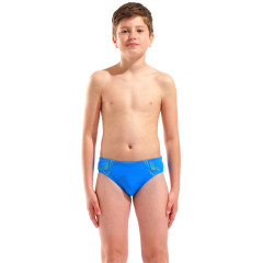 Плавки-сліпи для хлопчиків Arena POSEIDONIA SWIM BRIEFS Блакитний, Жовтий 140 см (009009-806 140)