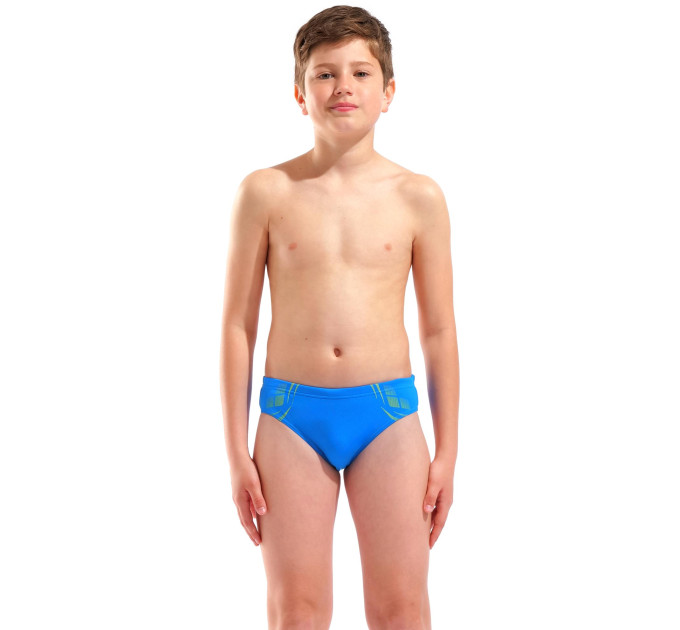 Плавки-сліпи для хлопчиків Arena POSEIDONIA SWIM BRIEFS Блакитний, Жовтий 152 см (009009-806 152)