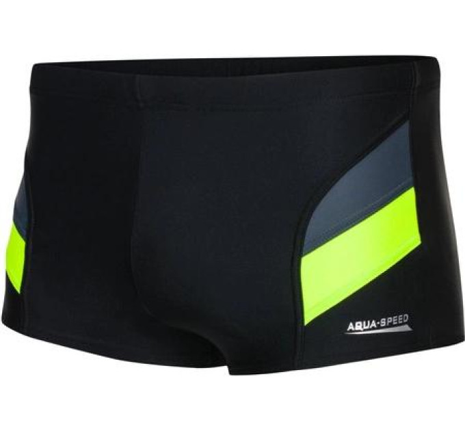 Плавки-боксери для чоловіків Aqua Speed ARON чорний, жовтий Чоловічі XXL (86-96 см) 338-138 2XL