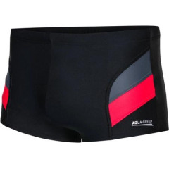 Плавки-боксери для чоловіків Aqua Speed ARON чорний, червоний Чоловічі 3XL (94-102 см) 338-16 3XL