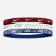 Пов'язка на голову Nike W HEADBANDS 3.0 3 PK METALLIC UNIVERSITY червоний, білий, синій Уні One Size N.100.4527.662.OS