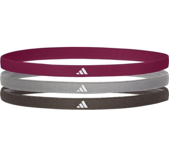 Пов'язки на голову Adidas Hairbands 3pk Чорний, Сірий, Бордовий One Size (ADAC-16201-NL)