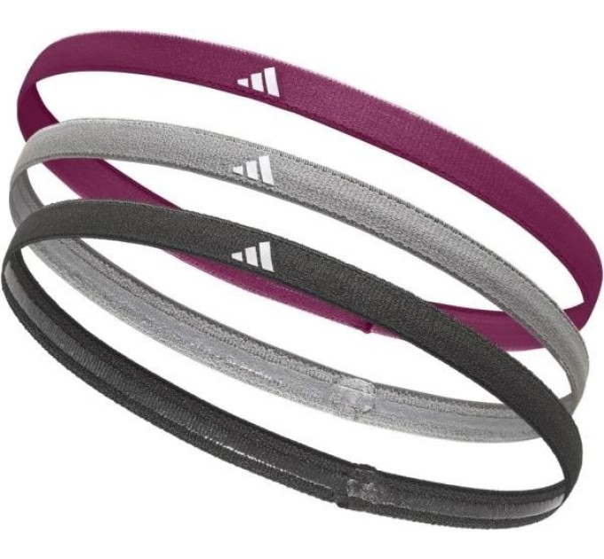 Пов'язки на голову Adidas Hairbands 3pk Чорний, Сірий, Бордовий One Size (ADAC-16201-NL)