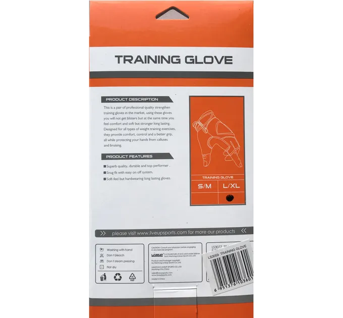 Рукавички для тренувань LiveUP TRAINING GLOVES чорний L/XL LS3059-L/XL