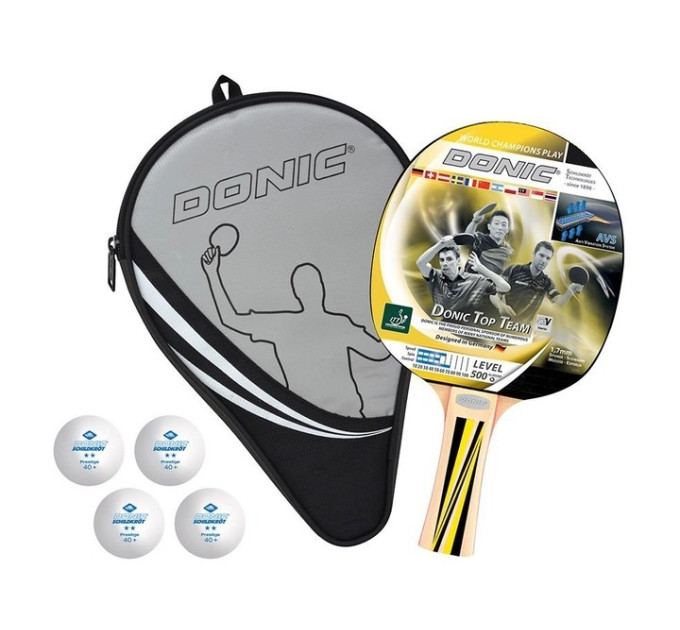 Набір для пінг-понгу Donic Top Team 500 Gift set (ракетка+чохол+4м'яча) 788451