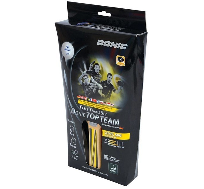Набір для пінг-понгу Donic Top Team 500 Gift set (ракетка+чохол+4м'яча) 788451