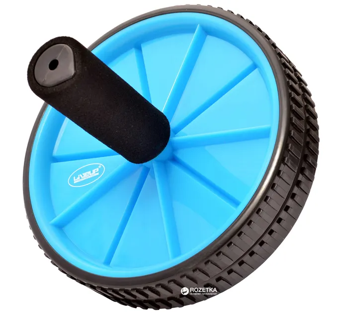 Ролик для преса LiveUP EXERCISE WHEEL чорний, сірий 18см LS3160B