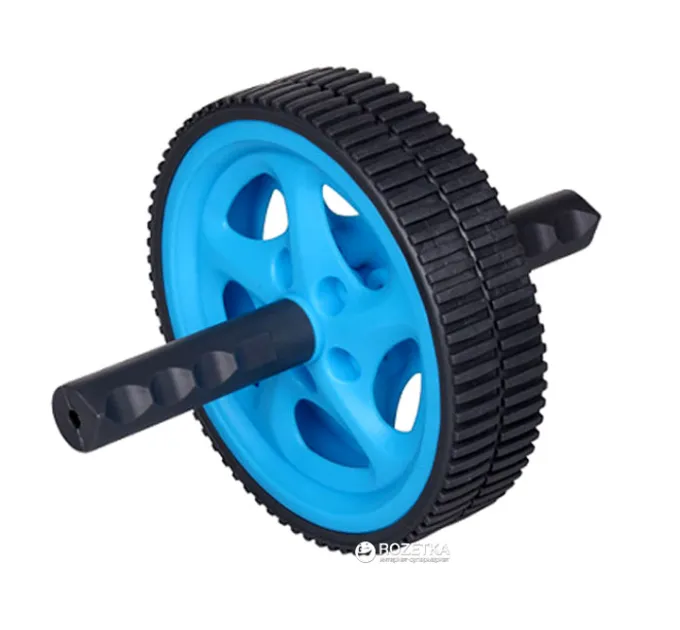Ролик для преса LiveUP EXERCISE WHEEL чорний, сірий 18см LS3160B