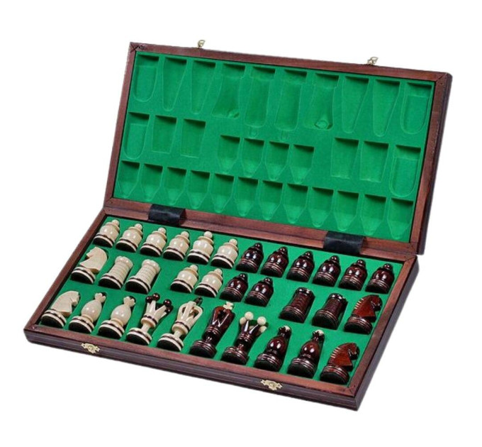 Шахи дерев'яні Королівські сувенірні інкрустовані 49,5 на 49,5 см Натуральне дерево MADON (136)