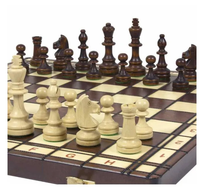 Елітні дерев'яні шахи турнірні з обтяжувачем для змагань подарункові 40,5 х 40,5 см Madon Jupiter (99)