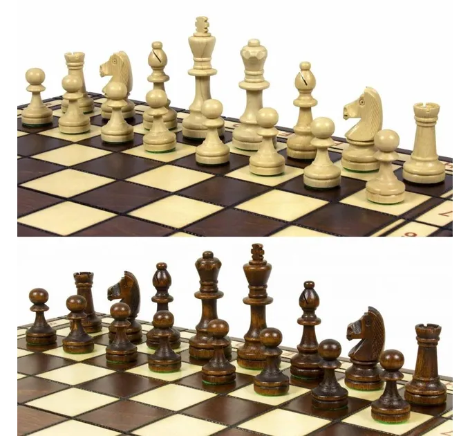 Елітні дерев'яні шахи турнірні з обтяжувачем для змагань подарункові 40,5 х 40,5 см Madon Jupiter (99)