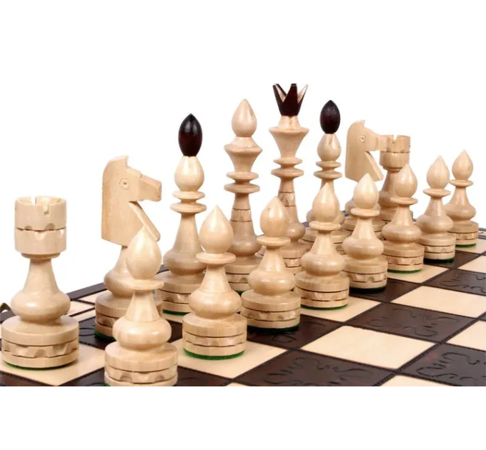 Великі шахи Індійські подарункові 54 на 54 см Натуральне дерево MADON INDYYSKIE (119)