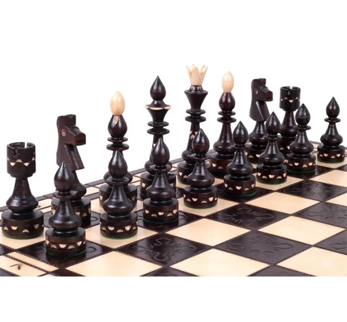 Великі шахи Індійські подарункові 54 на 54 см Натуральне дерево MADON INDYYSKIE (119)