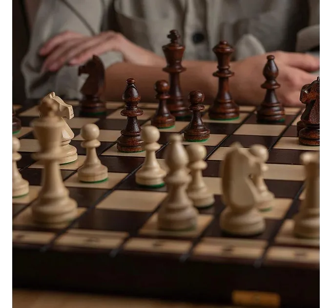Набір шахи 2в1 дерев'яні комплект подарункові з натурального дерева на подарунок 50 на 50 MADON (165)