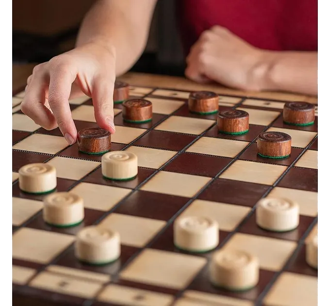 Набір шахи 2в1 дерев'яні комплект подарункові з натурального дерева на подарунок 50 на 50 MADON (165)