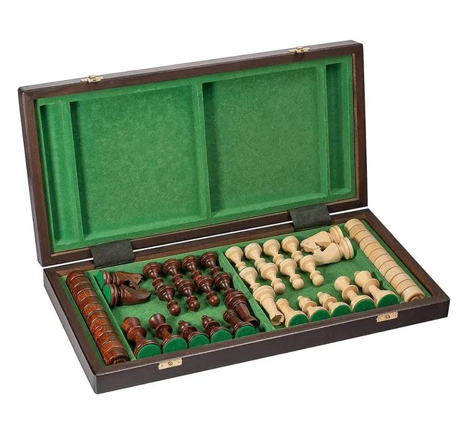 Набір шахи 2в1 дерев'яні комплект подарункові з натурального дерева на подарунок 50 на 50 MADON (165)