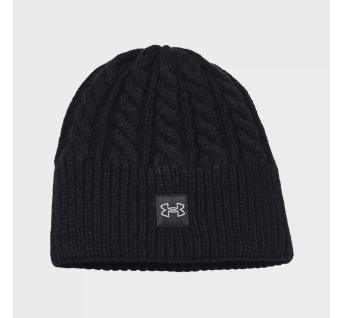 Шапка UA Halftime Cable Knit Beanie чорний Жін OSFM 1379995-001 Шапка UA Halftime Cable Knit Beanie чорний Жін OSFM 1379995-001