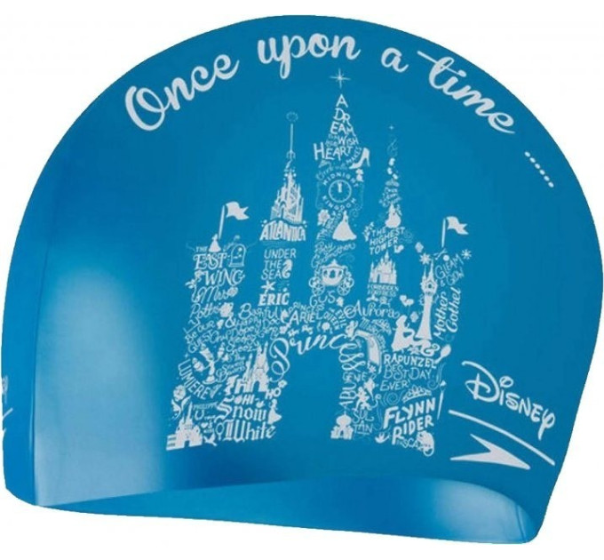 Шапка для плавання Speedo SLOGAN PRT CAP JU блакитний, білий Діт OSFM 5053744543697
