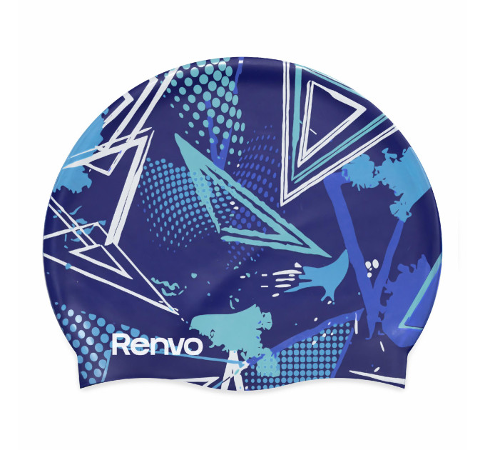 Доросла шапочка для плавання Renvo Kerio Triangles Синій Уні OSFM (2SC150-0403)