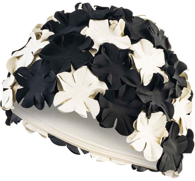 Шапка для плавання Aqua Speed BLOOM 5706 Чорна, Біла (5908217657060)