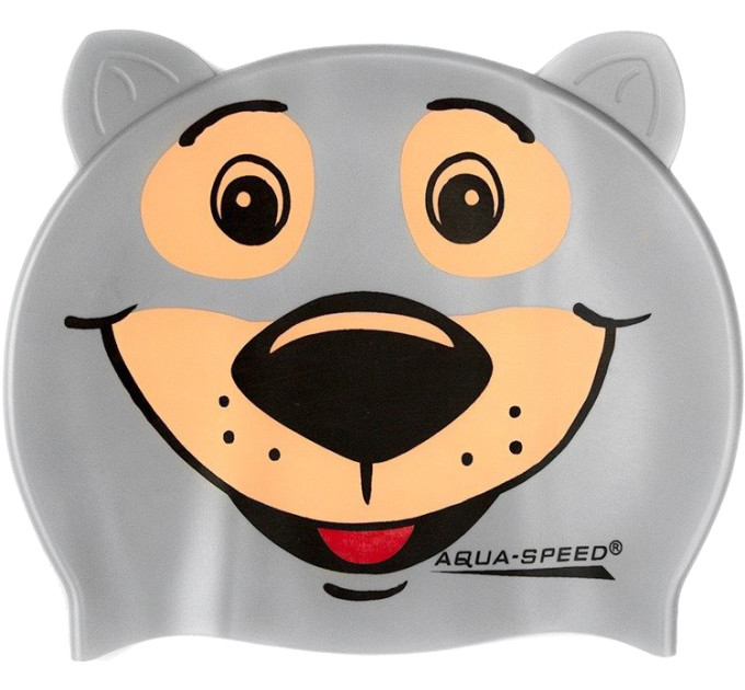 Шапка для плавання Aqua Speed ZOO BEAR 5761 Сірий ведмідь (5908217657619)