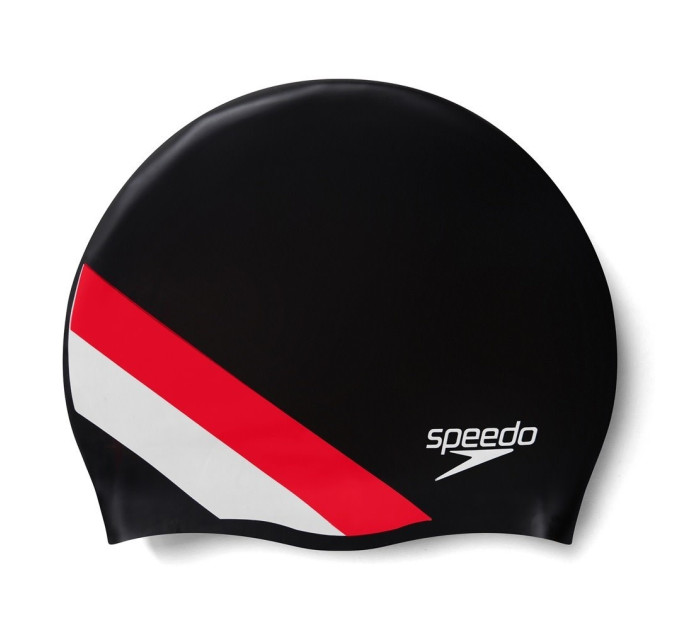 Шапка для плавання Speedo REV MOUD SILC CAP AU чорний, червоний Діт OSFM 8-0933714662