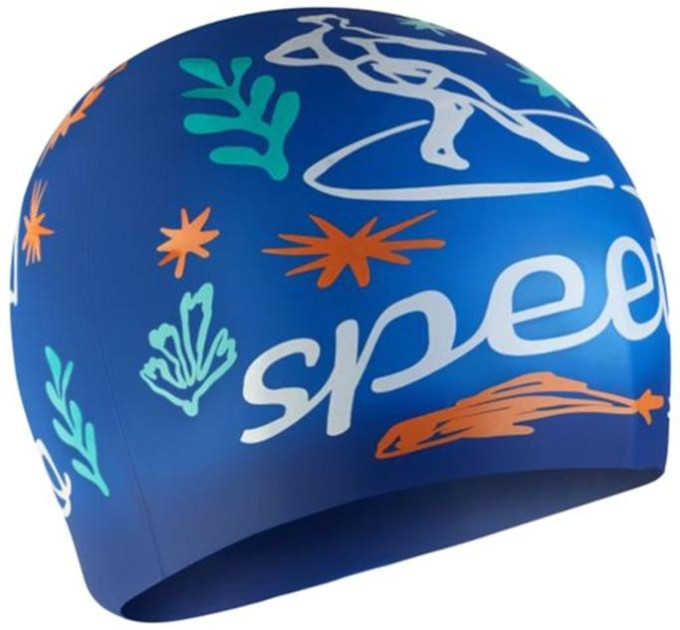 Шапка для плавання Speedo SLOGAN PRT CAP JU/JF/JM синій Діт OSFM 8-0838616700