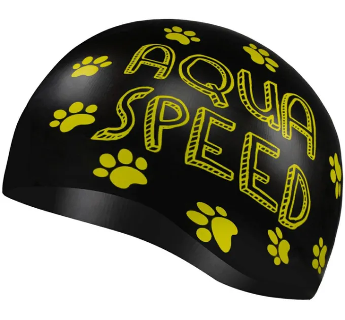 Дитяча Шапка для плавання Aqua Speed KIDDIE 60649 Чорний, Принт OSFM (142-07)