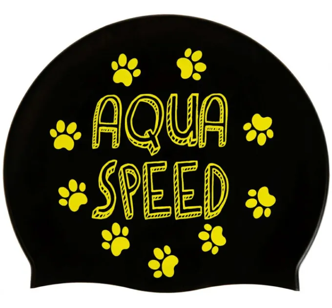 Дитяча Шапка для плавання Aqua Speed KIDDIE 60649 Чорний, Принт OSFM (142-07)