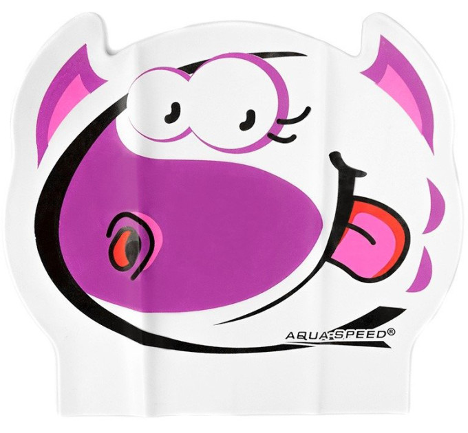 Шапка для плавання Aqua Speed ZOO REX LATEX 5709 Білий рекс (5908217657091)