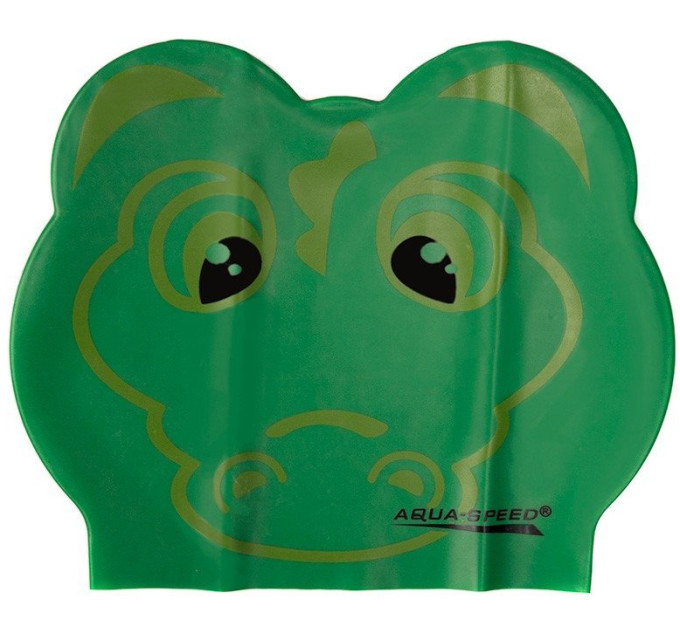 Шапка для плавання Aqua Speed ZOO CROCODILE LATEX 5713 Зелений крокодил (5908217657138)
