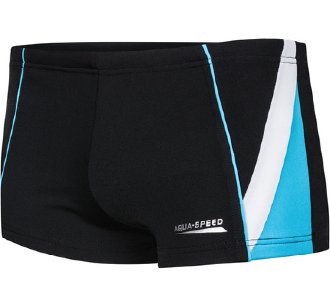 Плавки-боксери для хлопчиків Aqua Speed DIEGO 2338 чорний, блакитний, білий Діт 140см (392-01 140)
