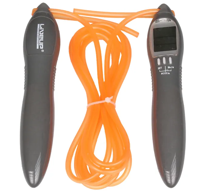 Скакалка з ел. лічильником LiveUP ELECTRONIC JUMP ROPE сіро, помаранчевий 275см LS3123 Скакалка з ел. лічильником LiveUP ELECTRONIC JUMP ROPE сіро, помаранчевий 275см LS3123