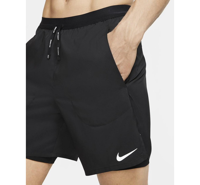 Чоловічі Шорти для бігу 2 в 1 Nike Flex Stride Чорний S (7dCJ5471-010 S)