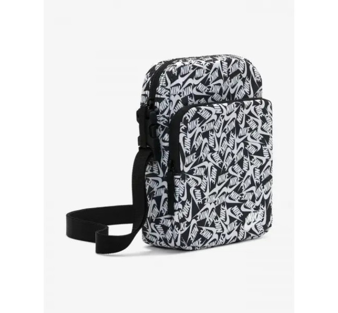Сумка через плече Nike NK HERITAGE CRSSBDY - ACCS PRN чорний, білий Уні 27 х 6 х 15 см FD5595-010
