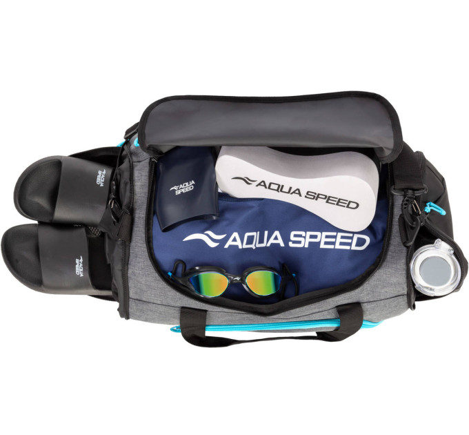 Cумка Aqua Speed Duffel bag L 60150 Сірий, Блакитний 55x26x30см (141-34)