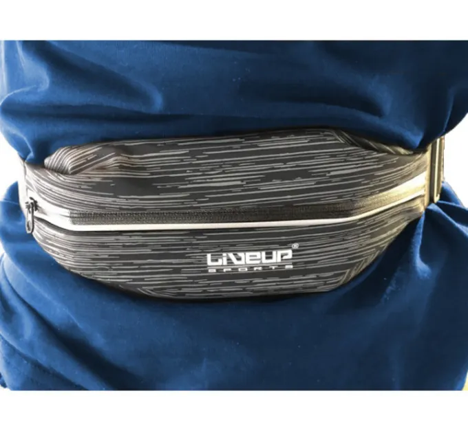 Пояс для бігу LiveUP WAIST PACK чорний 25X9см LS3733-blk