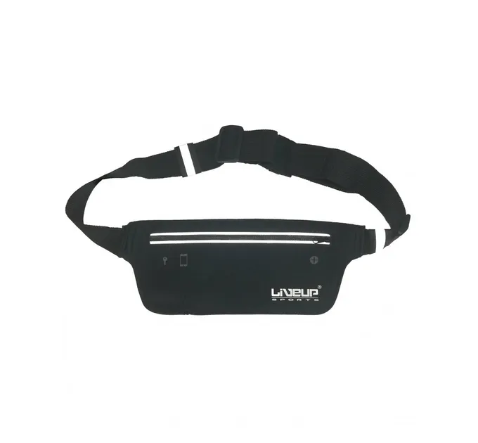 Пояс для бiгу LiveUP WAIST PACK чорний 34x9см LS3704