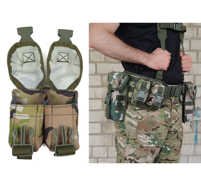 Підсумок гранатний подвійний мультикам (MOLLE, підсумок для гранат на розгрузку, жилет, РПС) Підсумок гранатний подвійний мультикам (MOLLE, підсумок для гранат на розгрузку, жилет, РПС)