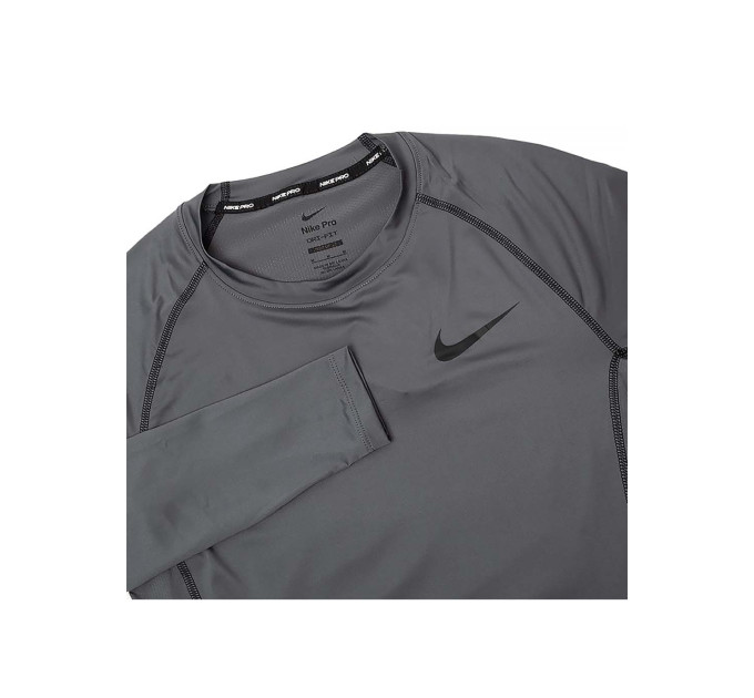 Чоловіча Термофутболка Nike DF TIGHT TOP LS Сірий M (7dDD1990-068 M)