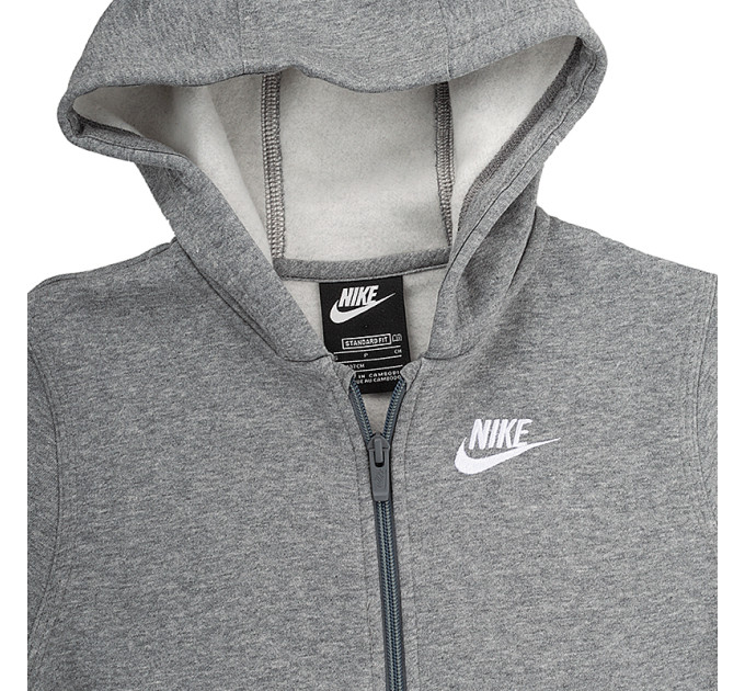 Дитяча Толстовка Nike B NSW HOODIE FZ CLUB Сірий 122-128 (7dBV3699-091 122-128)