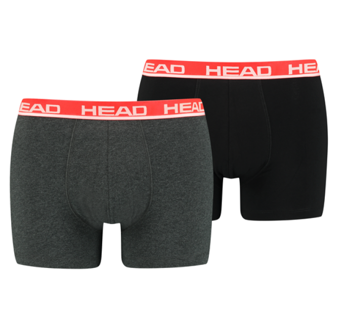 Труси-боксери Head BASIC BOXER 2P Сірий; Червоний XL (701202741-011 XL)