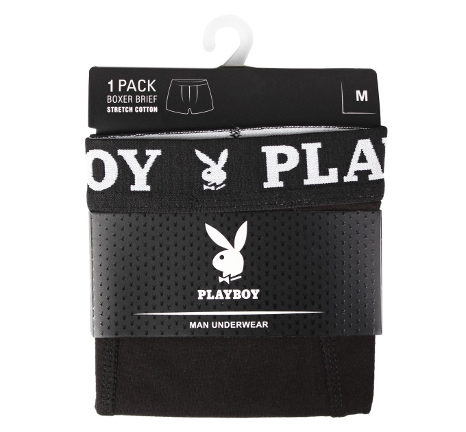 Труси-боксери Playboy Men's Underwear Classic 1-pack L black ANNYA-0102