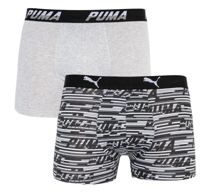 Труси-боксери Puma Logo AOP Boxer 2-pack XL gray/white/black 501003001-200