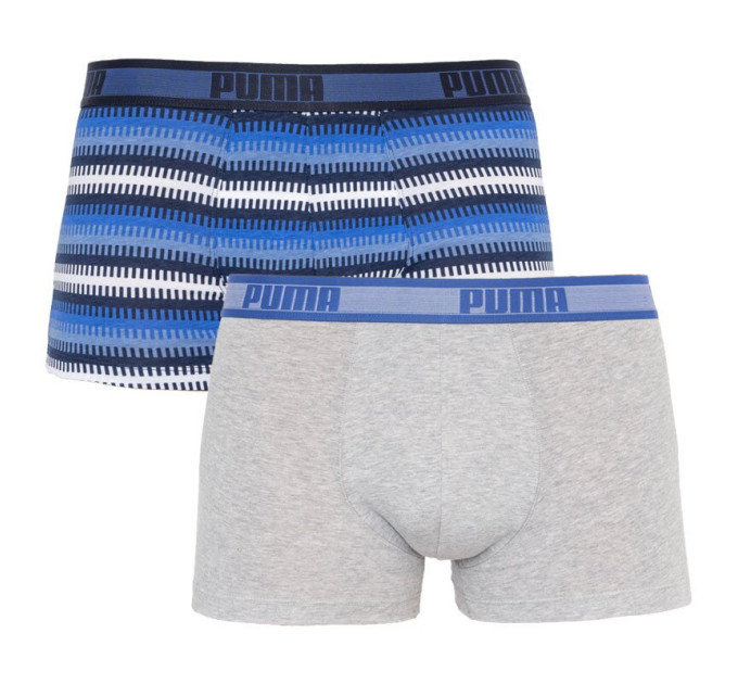 Труси-боксери Puma Worldhood Stripe Trunk 2-pack S gray/blue 501004001-010