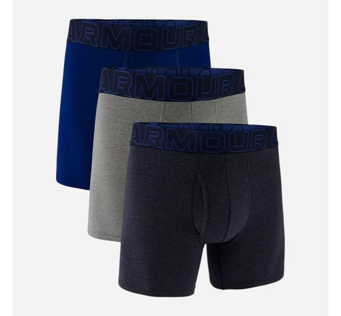 Труси UA Underwear Boxers UA PERFORMANCE COTTON - SOLID 6 3PK Синій, Сірий, Темно-синій M (1383889-410 M)